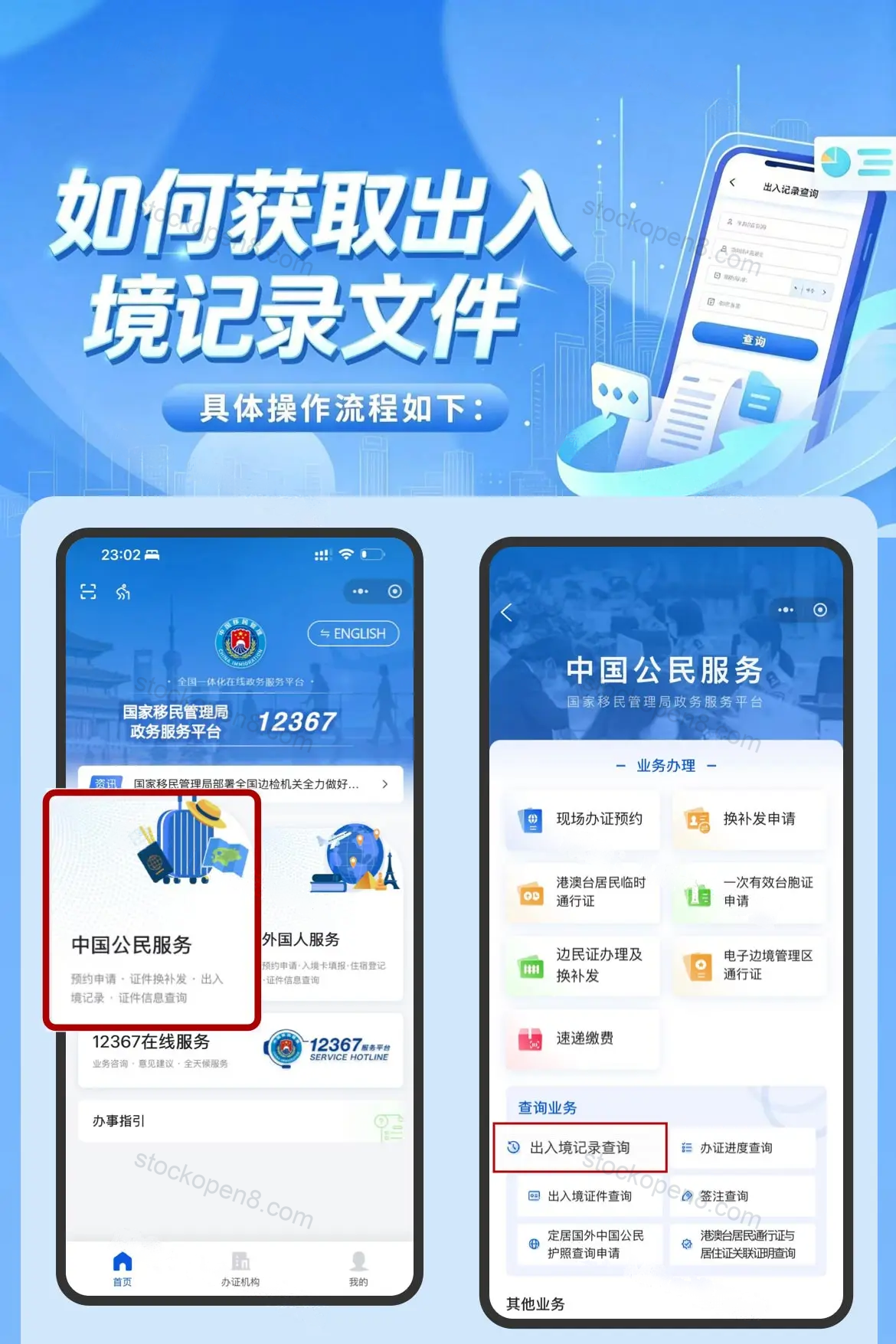 申请入境记录文件操作图,第 1/4 段
